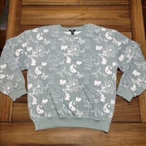 Forever 21 Kids LS Sage Green Sweatshirt Boho Butterflies - Size 13/14